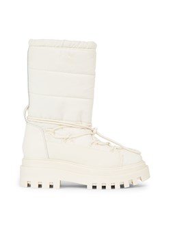 Śniegowce Calvin Klein Jeans Flatform Snow Boot Nylon Wn YW0YW01146 Creamy White YBI ze sklepu eobuwie.pl w kategorii Workery damskie - zdjęcie 171277401