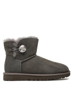 Ugg Śniegowce W Mini Bailey Button Bling 1016554 Szary ze sklepu MODIVO w kategorii Śniegowce damskie - zdjęcie 171278680