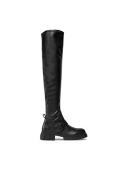 Tommy Hilfiger Muszkieterki Stretch Monochromatic Longboot FW0FW07611 Czarny ze sklepu MODIVO w kategorii Kozaki damskie - zdjęcie 171278891