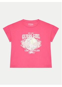 Guess T-Shirt J4GI24 K6YW4 Różowy Regular Fit ze sklepu MODIVO w kategorii Bluzki dziewczęce - zdjęcie 171293903