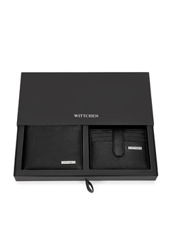 Skórzany zestaw: portfel i etui na karty czarny ze sklepu WITTCHEN w kategorii Dodatki męskie - zdjęcie 171295014