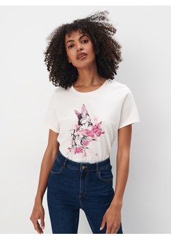 Mohito - T-shirt z nadrukiem - kremowy ze sklepu Mohito w kategorii Bluzki damskie - zdjęcie 171295843