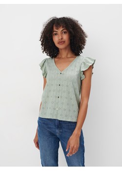 Mohito - Zielona bluzka z haftem - zielony ze sklepu Mohito w kategorii Bluzki damskie - zdjęcie 171295851