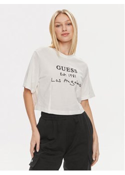 Guess T-Shirt Dakota V4GI13 JA914 Écru Boxy Fit ze sklepu MODIVO w kategorii Bluzki damskie - zdjęcie 171297483