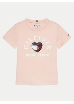 Tommy Hilfiger T-Shirt KG0KG07857 M Różowy Regular Fit ze sklepu MODIVO w kategorii Bluzki dziewczęce - zdjęcie 171297604