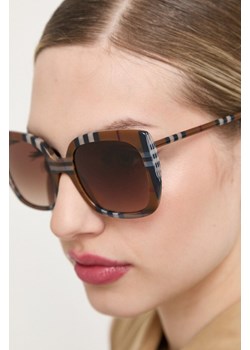 Burberry okulary przeciwsłoneczne CAROLL damskie kolor brązowy 0BE4323 ze sklepu PRM w kategorii Okulary przeciwsłoneczne damskie - zdjęcie 171298324