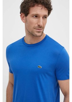Lacoste t-shirt bawełniany kolor niebieski gładki ze sklepu PRM w kategorii T-shirty męskie - zdjęcie 171298372