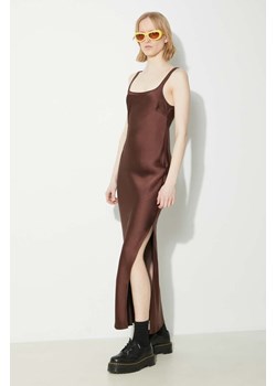 Samsoe Samsoe sukienka kolor brązowy maxi prosta ze sklepu PRM w kategorii Sukienki - zdjęcie 171298430