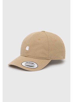 Carhartt WIP czapka z daszkiem bawełniana Madison Logo Cap kolor beżowy z aplikacją I023750.22WXX ze sklepu PRM w kategorii Czapki z daszkiem damskie - zdjęcie 171298542