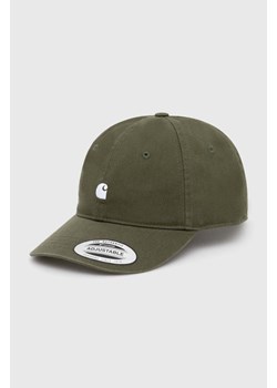 Carhartt WIP czapka z daszkiem bawełniana Madison Logo Cap kolor zielony z aplikacją I023750.25DXX ze sklepu PRM w kategorii Czapki z daszkiem damskie - zdjęcie 171298544