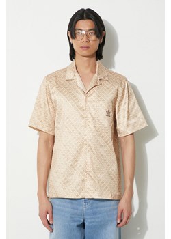 adidas Originals koszula Mono Satin męska kolor beżowy relaxed IS0211 ze sklepu PRM w kategorii Koszule męskie - zdjęcie 171298583