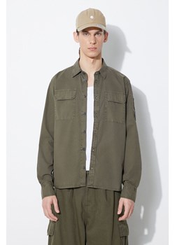 C.P. Company koszula bawełniana Gabardine Pocket męska kolor zielony regular z kołnierzykiem klasycznym 16CMSH157A002824G ze sklepu PRM w kategorii Koszule męskie - zdjęcie 171298593