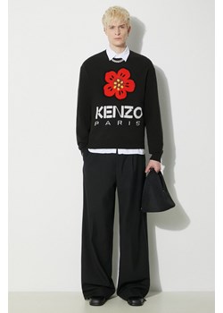 Kenzo sweter wełniany Boke Flower Jumper męski kolor czarny  FD65PU4273LD.99J ze sklepu PRM w kategorii Swetry męskie - zdjęcie 171298993