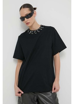 Rotate t-shirt bawełniany damski kolor czarny ze sklepu PRM w kategorii Bluzki damskie - zdjęcie 171299090