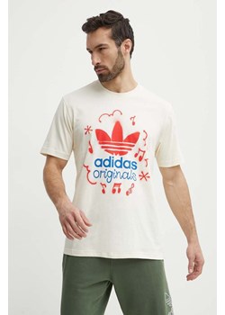adidas Originals t-shirt bawełniany męski kolor beżowy z nadrukiem IS2895 ze sklepu PRM w kategorii T-shirty męskie - zdjęcie 171299142