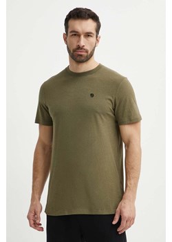 Fjallraven t-shirt Hemp Blend męski kolor zielony z aplikacją F12600215 ze sklepu PRM w kategorii T-shirty męskie - zdjęcie 171299144