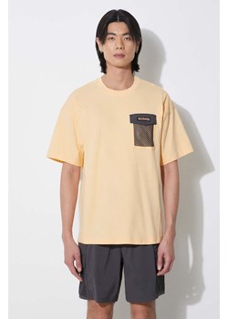Columbia t-shirt bawełniany Painted Peak męski kolor żółty z aplikacją 2074481 ze sklepu PRM w kategorii T-shirty męskie - zdjęcie 171299154