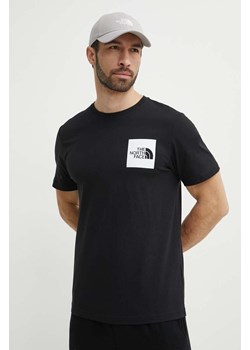 The North Face t-shirt bawełniany M S/S Fine Tee męski kolor czarny z nadrukiem NF0A87NDJK31 ze sklepu PRM w kategorii T-shirty męskie - zdjęcie 171299174