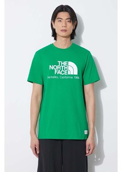 The North Face t-shirt bawełniany M Berkeley California S/S Tee męski kolor zielony z nadrukiem NF0A87U5PO81 ze sklepu PRM w kategorii T-shirty męskie - zdjęcie 171299180
