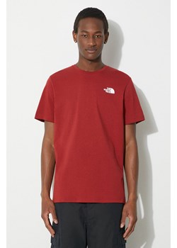 The North Face t-shirt bawełniany M S/S Redbox Tee męski kolor bordowy z nadrukiem NF0A87NPPOJ1 ze sklepu PRM w kategorii T-shirty męskie - zdjęcie 171299182
