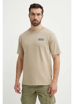 New Balance t-shirt bawełniany męski kolor beżowy z aplikacją MT41588SOT ze sklepu PRM w kategorii T-shirty męskie - zdjęcie 171299184