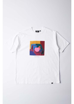 by Parra t-shirt bawełniany Yoga Balled kolor biały z nadrukiem 51208 ze sklepu PRM w kategorii T-shirty męskie - zdjęcie 171299222