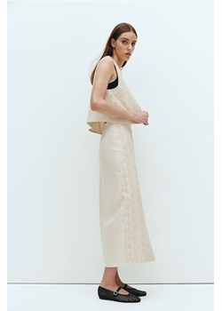 H & M - Haftowana spódnica lniana - Biały ze sklepu H&M w kategorii Spódnice - zdjęcie 171299232