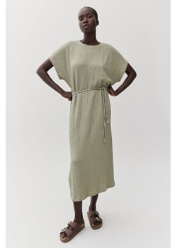 H & M - Dżersejowa sukienka z wiązanym paskiem - Zielony ze sklepu H&M w kategorii Sukienki - zdjęcie 171299303
