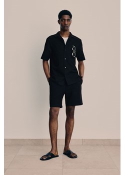 H & M - Koszula z domieszką lnu Regular Fit - Czarny ze sklepu H&M w kategorii Koszule męskie - zdjęcie 171299664