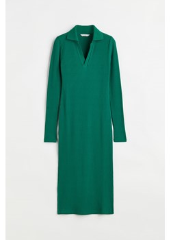 H & M - Sukienka w prążki z kołnierzem - Zielony ze sklepu H&M w kategorii Sukienki - zdjęcie 171299691