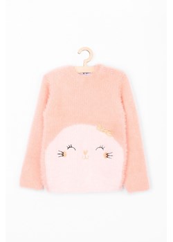 Różowy włochaty sweter dla niemowlaka z motywem foki ze sklepu 5.10.15 w kategorii Bluzy i swetry - zdjęcie 171301791