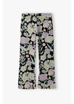 Dzianinowe spodnie dziewczęce w kwiaty flare - Lincoln&Sharks ze sklepu 5.10.15 w kategorii Spodnie dziewczęce - zdjęcie 171301832