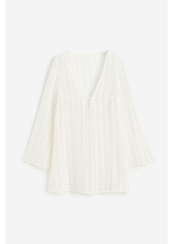 H & M - Tunika plażowa o wyglądzie szydełkowej robótki - Biały ze sklepu H&M w kategorii Odzież plażowa - zdjęcie 171302724