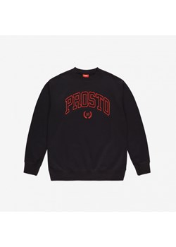 Męska bluza dresowa nierozpinana bez kaptura Prosto Crewneck Varsity - czarna ze sklepu Sportstylestory.com w kategorii Bluzy męskie - zdjęcie 171309394