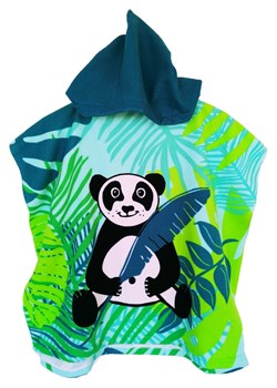 Le Comptoir de la Plage Ponczo kąpielowe &quot;Kids - Panda&quot; w kolorze zielono-niebieskim - 120 x 60 cm ze sklepu Limango Polska w kategorii Ręczniki dla dzieci - zdjęcie 171310692
