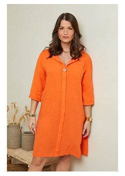 Curvy Lady Lniana sukienka w kolorze pomarańczowym ze sklepu Limango Polska w kategorii Sukienki - zdjęcie 171311354
