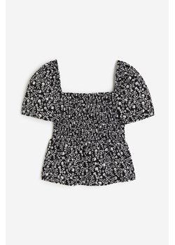 H & M - Elastycznie marszczony top - Czarny ze sklepu H&M w kategorii Bluzki damskie - zdjęcie 171313330