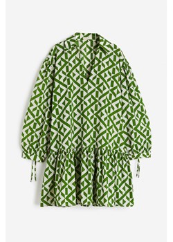 H & M - Popelinowa sukienka z kołnierzykiem - Zielony ze sklepu H&M w kategorii Sukienki - zdjęcie 171313361
