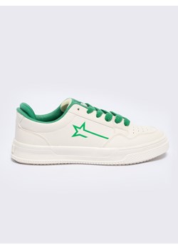 Sneakersy męskie kremowe z zielonymi wstawkami NN174119 801 ze sklepu Big Star w kategorii Buty sportowe męskie - zdjęcie 171313972