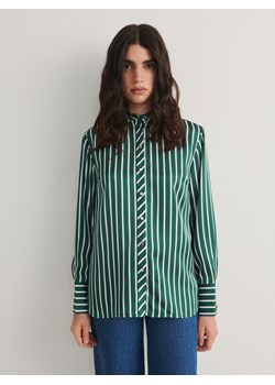 Reserved - Koszula w paski - ciemnozielony ze sklepu Reserved w kategorii Koszule damskie - zdjęcie 171315812