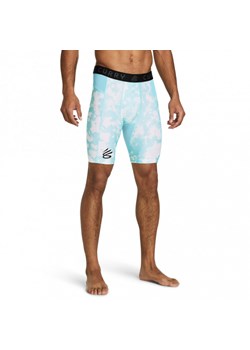 Męskie legginsy krótkie treningowe Under Armour Curry HG Prtd Shorts - niebieskie ze sklepu Sportstylestory.com w kategorii Spodenki męskie - zdjęcie 171316334