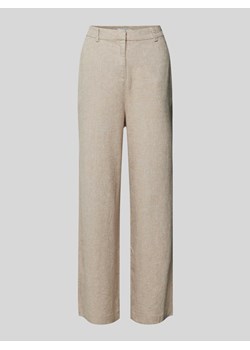 Spodnie lniane o kroju regular fit z efektem melanżu model ‘Jovene’ ze sklepu Peek&Cloppenburg  w kategorii Spodnie damskie - zdjęcie 171317080