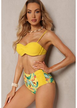 Żółte Bikini Dwuczęściowe Usztywniony Biustonosz i Figi z Wzorem Quetella ze sklepu Renee odzież w kategorii Stroje kąpielowe - zdjęcie 171319072