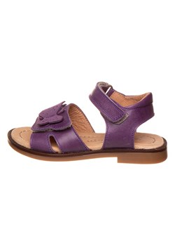 POM POM Skórzane sandały w kolorze fioletowym ze sklepu Limango Polska w kategorii Sandały dziecięce - zdjęcie 171320260