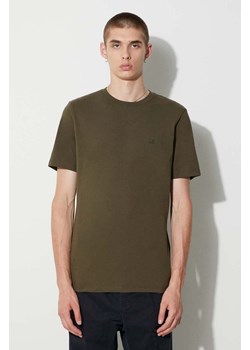 C.P. Company t-shirt bawełniany 30/1 JERSEY SMALL LOGO T-SHIRT kolor zielony gładki 15CMTS046A005100W ze sklepu ANSWEAR.com w kategorii T-shirty męskie - zdjęcie 171323183