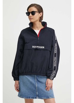 Tommy Hilfiger kurtka damska kolor granatowy przejściowa oversize WW0WW41507 ze sklepu ANSWEAR.com w kategorii Kurtki damskie - zdjęcie 171323591