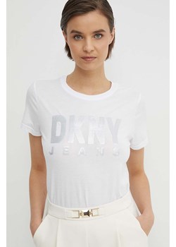 Dkny t-shirt damski kolor biały DJ4T1050 ze sklepu ANSWEAR.com w kategorii Bluzki damskie - zdjęcie 171324021