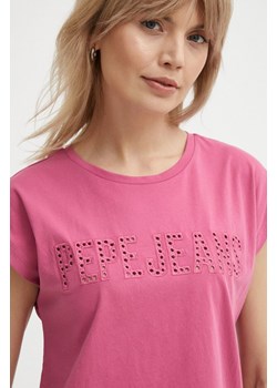 Pepe Jeans t-shirt bawełniany LILITH damski kolor różowy PL505837 ze sklepu ANSWEAR.com w kategorii Bluzki damskie - zdjęcie 171324041