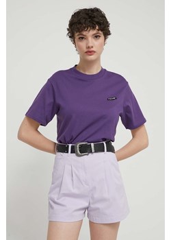 Volcom t-shirt bawełniany damski kolor fioletowy ze sklepu ANSWEAR.com w kategorii Bluzki damskie - zdjęcie 171324084