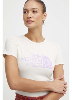 The North Face t-shirt bawełniany damski kolor beżowy NF0A87N6YFO1 ze sklepu ANSWEAR.com w kategorii Bluzki damskie - zdjęcie 171324182